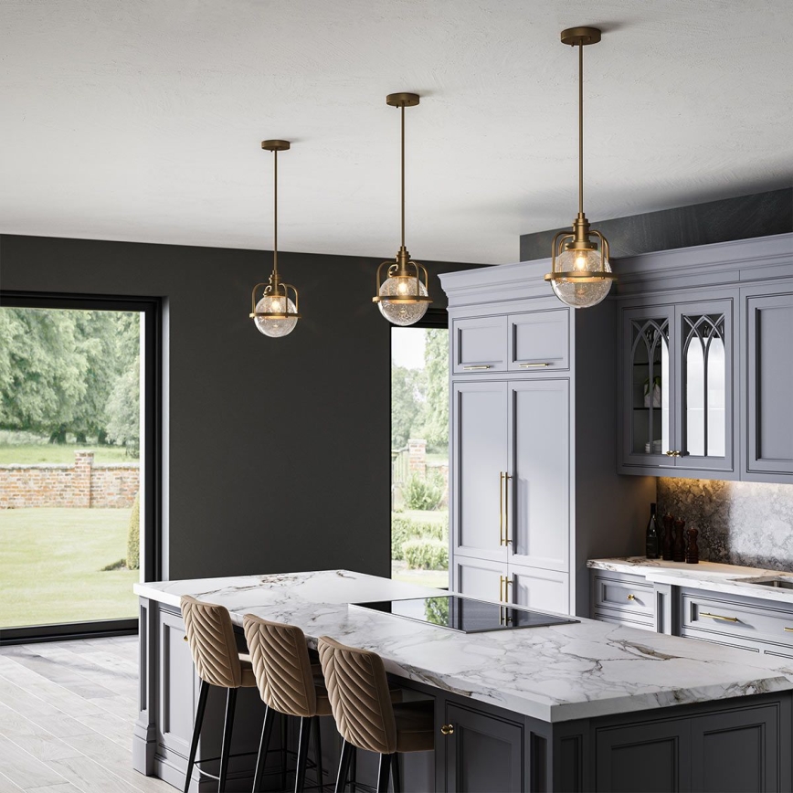 Quintiesse - Venkovní lustr na tyči TRIOCENT 1xE27/40W/230V pr. 24 cm IP44 bronzová