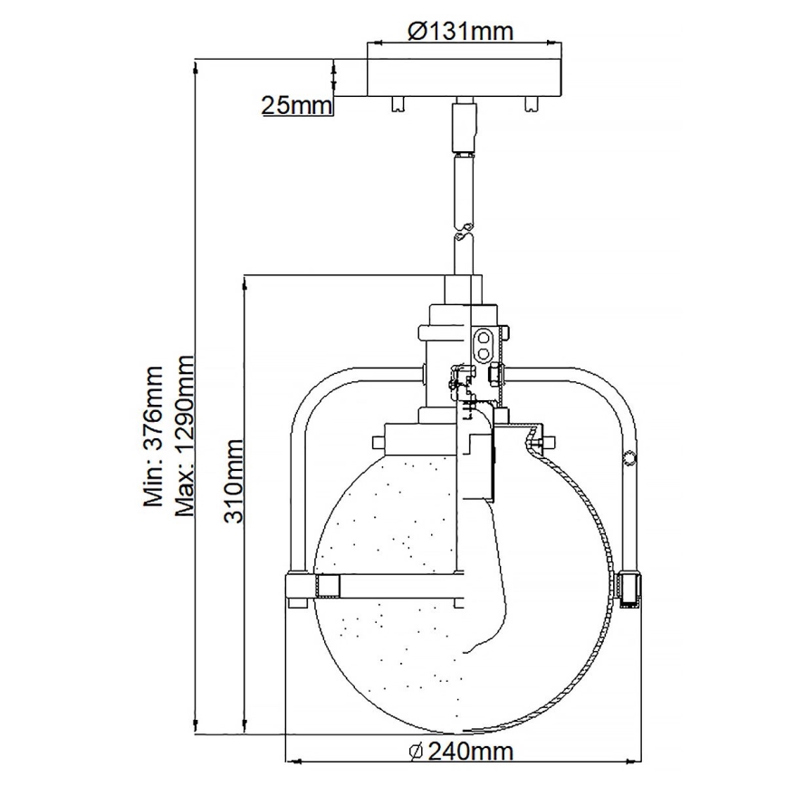 Quintiesse - Venkovní lustr na tyči TRIOCENT 1xE27/40W/230V pr. 24 cm IP44 bronzová