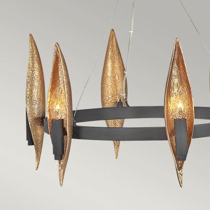 Quintiesse - Lustr na lanku WILLOW 6xE14/40W/230V pr. 61 cm zlatá/černá