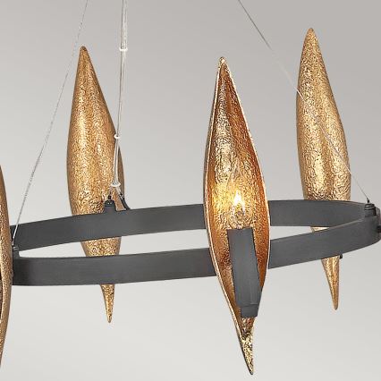 Quintiesse - Lustr na lanku WILLOW 6xE14/40W/230V pr. 61 cm zlatá/černá