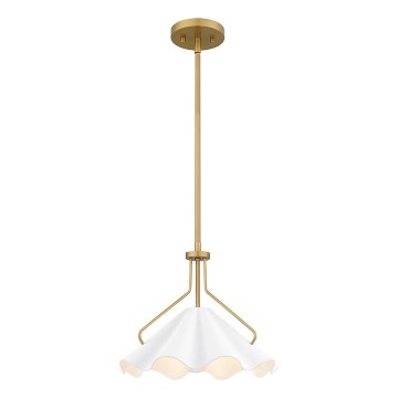 Quoizel - Lustr na tyči MEJIA 1xE27/60W/230V pr. 35,6 cm mosaz