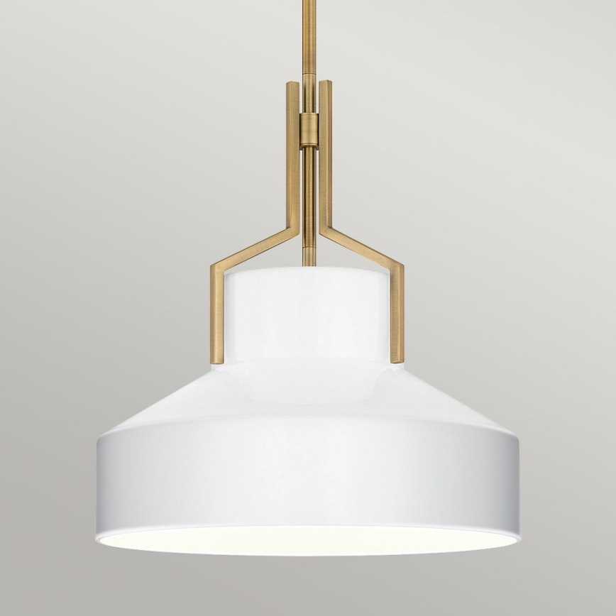 Quoizel - Lustr na tyči BRECKEN 2xE27/60W/230V zlatá/bílá