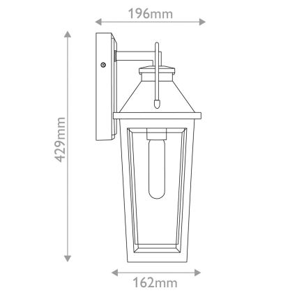 Quoizel - Venkovní nástěnné svítidlo BUCKLEY M 1xE27/40W/230V IP44 černá