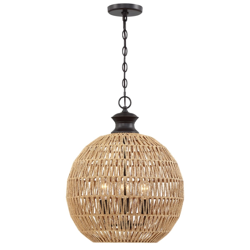 Quoizel - Lustr na řetězu CASABLANCA 3xE27/60W/230V hnědá