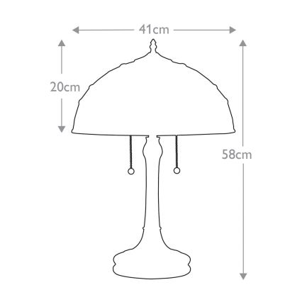 Quoizel - Stolní lampa Tiffany KAMI 2xE27/60W/230V