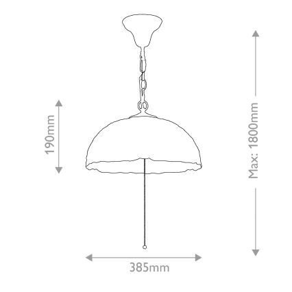 Quoizel - Lustr na řetězu Tiffany LARISSA 3xE27/60W/230V pr. 38,5 cm