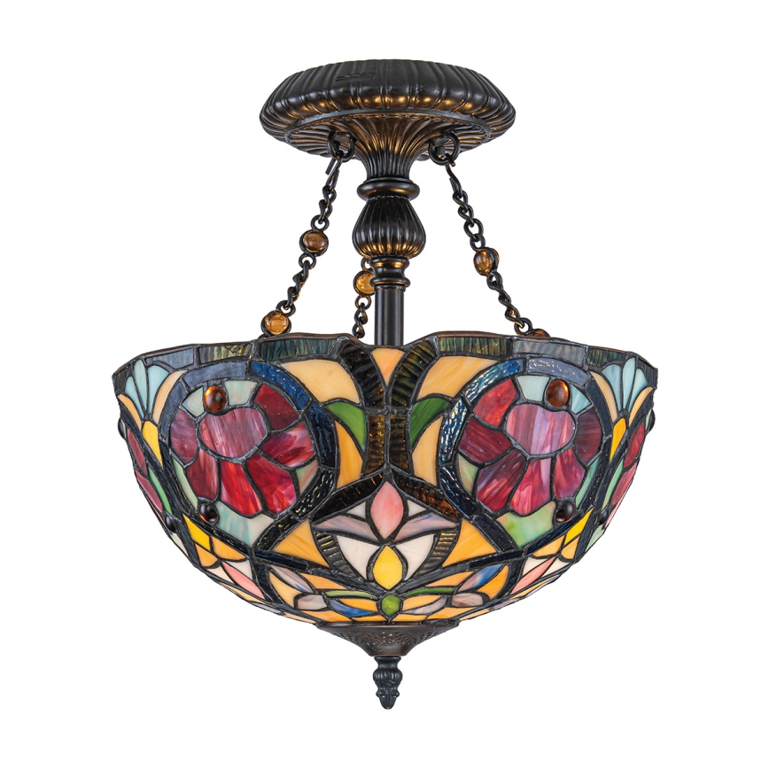 Quoizel - Přisazený lustr Tiffany LARISSA 2xE27/60W/230V pr. 35 cm