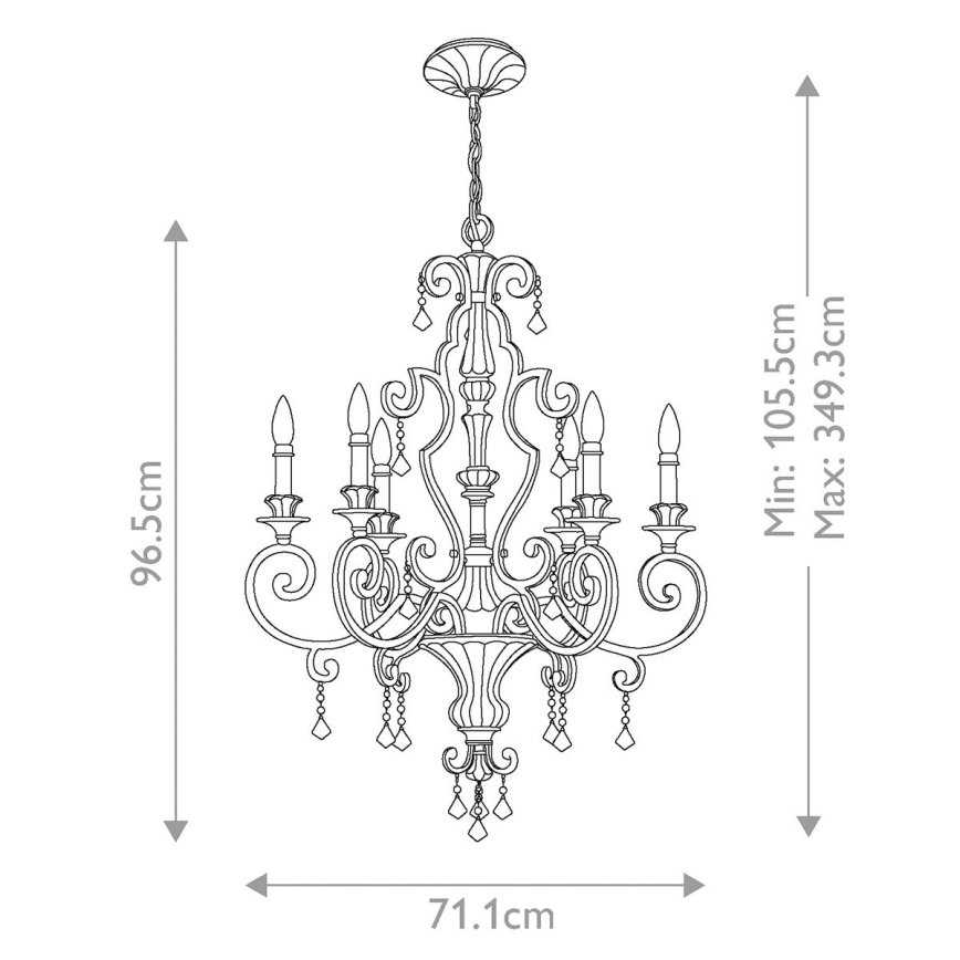 Quoizel - Lustr na řetězu MARQUETTE 6xE14/60W/230V bronzová