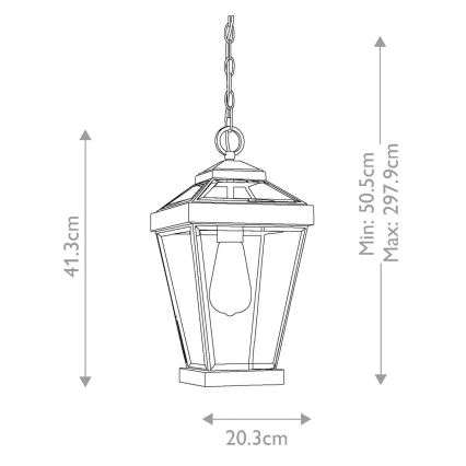 Quoizel - Venkovní lustr na řetězu RAVINE 1xE27/60W/230V IP23 hnědá