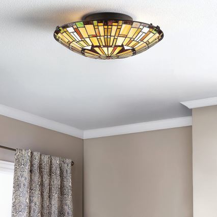 Quoizel - Stropní svítidlo Tiffany REED 2xE27/60W/230V pr. 42 cm