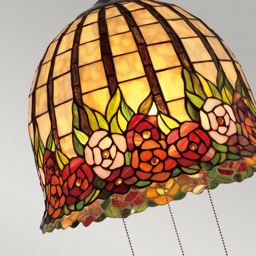 Quoizel - Lustr na řetězu Tiffany ROSECLIFFE 3xE27/100W/230V