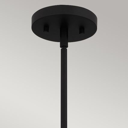 Quoizel - Lustr na tyči ROYER 1xE27/60W/230V pr. 30,2 cm čirá/černá/béžová