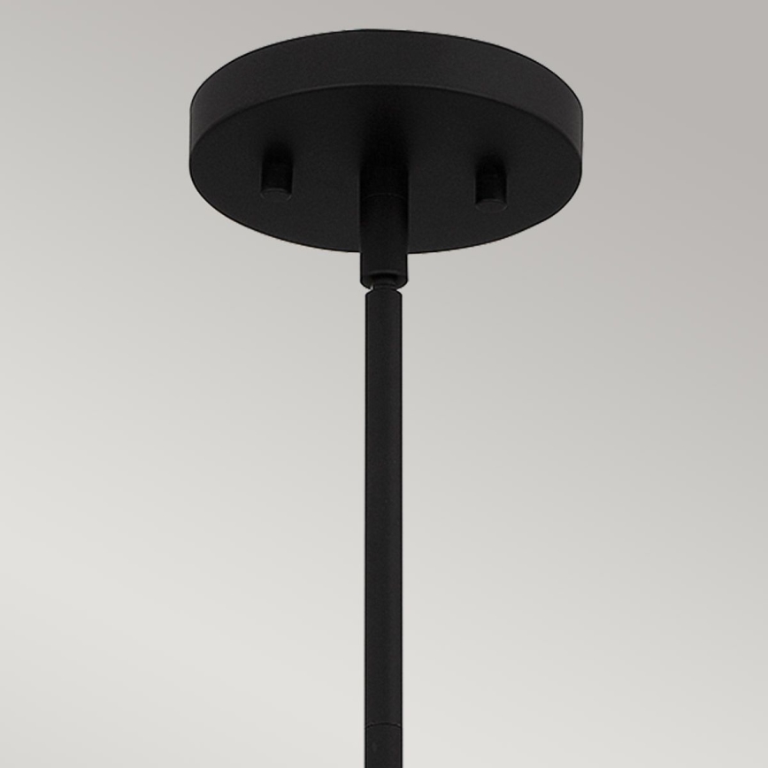 Quoizel - Lustr na tyči ROYER 1xE27/60W/230V pr. 30,2 cm čirá/černá/béžová