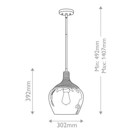 Quoizel - Lustr na tyči ROYER 1xE27/60W/230V pr. 30,2 cm čirá/černá/béžová