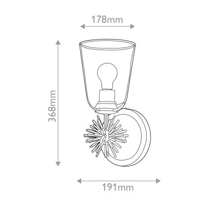 Quoizel - Nástěnné svítidlo STARING 1xE27/40W/230V měděná
