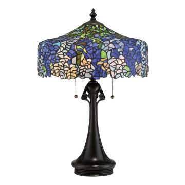 Quoizel - Stolní lampa Tiffany COBALT 3xE27/60W/230V