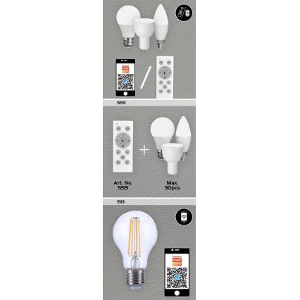 Rabalux - LED RGB Stmívatelná žárovka A60 E27/10W/230V Wi-Fi 3000-6500K