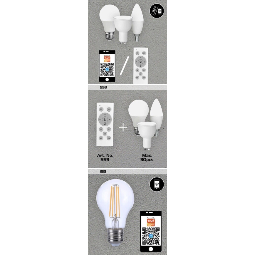 Rabalux - LED RGB Stmívatelná žárovka C37 E14/5W/230V Wi-Fi 3000-6500K