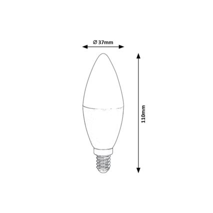 Rabalux - LED RGB Stmívatelná žárovka C37 E14/5W/230V Wi-Fi 3000-6500K