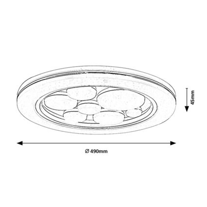 Rabalux - LED Stropní svítidlo LED/36W/230V pr. 49 cm