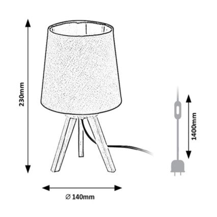 Rabalux - Stolní lampa 1xE14/25W/230V béžová