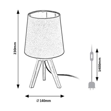 Rabalux - Stolní lampa 1xE14/25W/230V černá