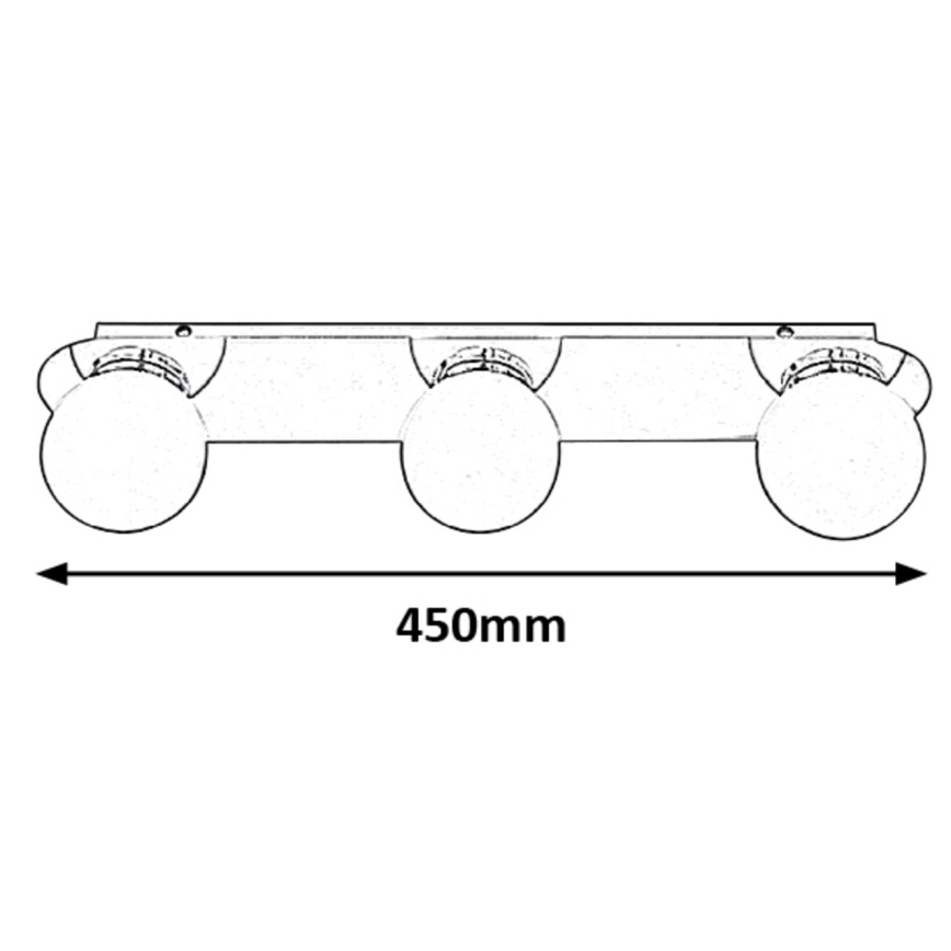 Rabalux - Koupelnové stropní svítidlo 3xG9/28W/230V IP44 10x45 cm