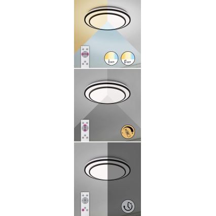 Rabalux - LED Stmívatelné stropní svítidlo LED/40W/230V 3000-6500K černá + dálkové ovládání