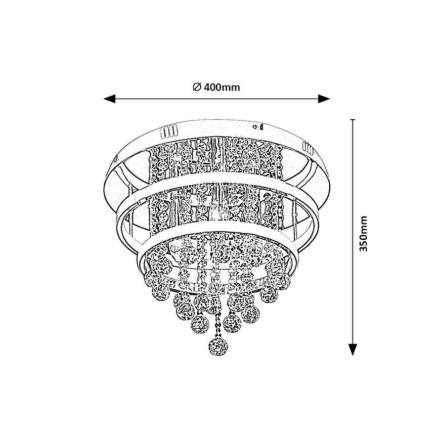 Rabalux 2237 - Křišťálový přisazený lustr PALLAS LED/32W/230V + 3xE14/40W