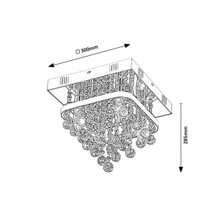 Rabalux - Křišťálový přisazený lustr LED/23W/230V + 4xE14/40W