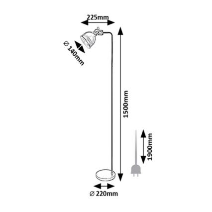 Rabalux - Stojací lampa 1xE27/40W/230V černá