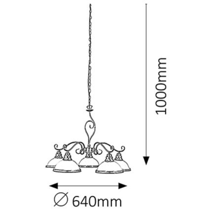 Rabalux - Lustr ELISETT 5xE27/60W/230V