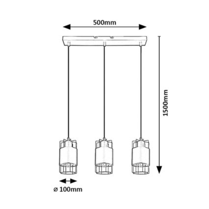 Rabalux - Lustr na lanku 3xE27/40W/230V