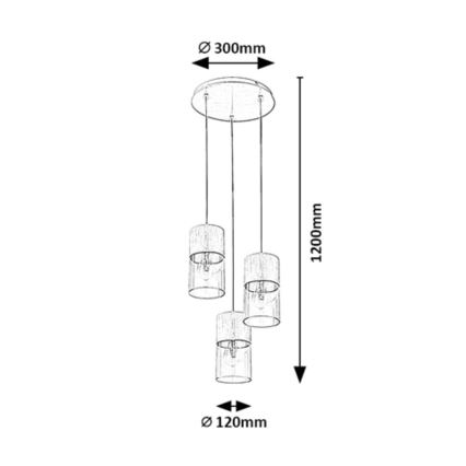 Rabalux - Lustr na lanku 3xE27/40W/230V