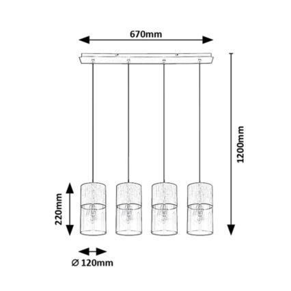 Rabalux - Lustr na lanku 4xE27/40W/230V
