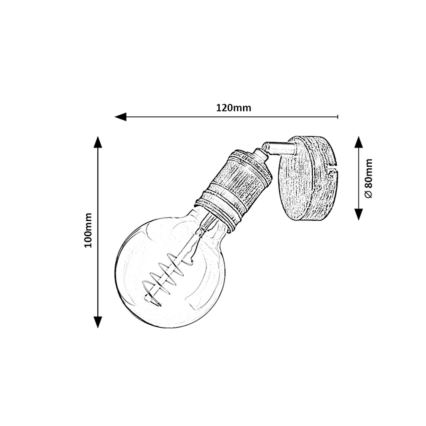 Rabalux - Nástěnné bodové svítidlo 1xE27/25W/230V