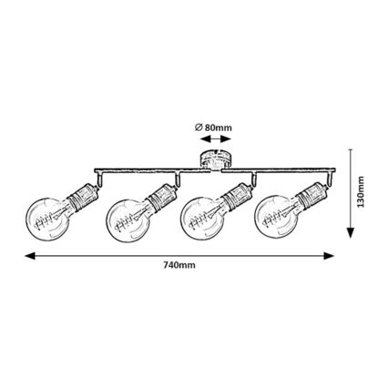 Rabalux - Bodové svítidlo 4xE27/25W/230V