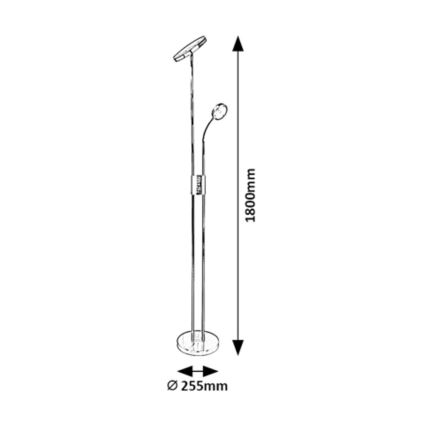 Rabalux - LED Stmívatelná stojací lampa LED/18,5W/230V + LED/4,5W matný chrom