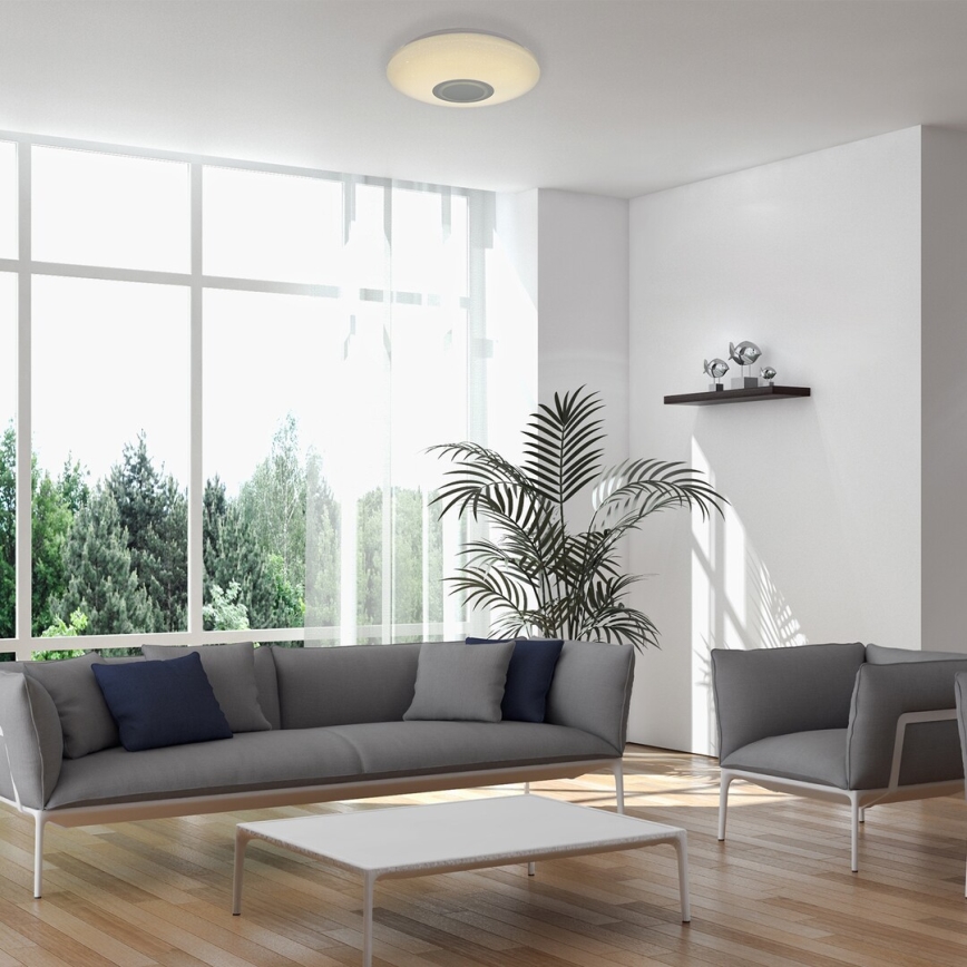 Rabalux - LED RGB Stmívatelné stropní svítidlo s reproduktorem LED/24W/230V Wi-Fi Tuya + dálkové ovládání