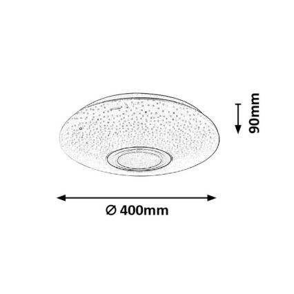 Rabalux - LED RGB Stmívatelné stropní svítidlo s reproduktorem LED/24W/230V Wi-Fi + dálkové ovládání