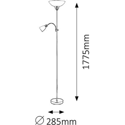 Rabalux - stojací lampa 1xE27/60W+E14/40W