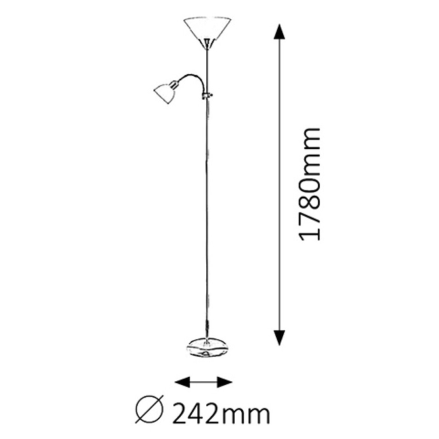 Rabalux - Stojací lampa 1xE27/100W+E14/25W matný chrom/bílá