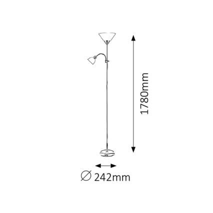 Rabalux - Stojací lampa 1xE27/100W+E14/25W bronzová/bílá