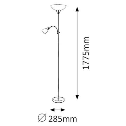 Rabalux - Stojací lampa 1xE27/60W+E14/40W