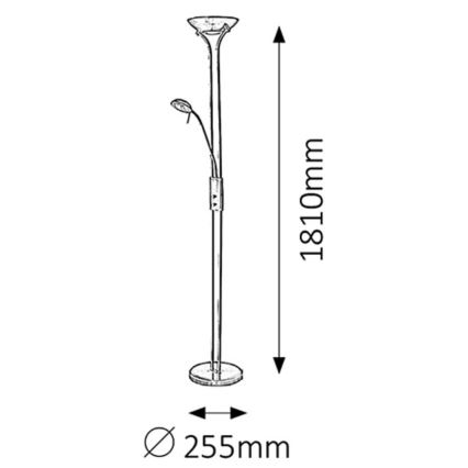 Rabalux - Stmívatelná stojací lampa 1xR7s/230W + 1xG9/40W