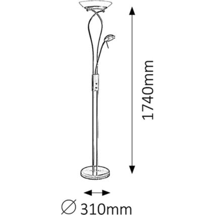 Rabalux - Stojací stmívatelná lampa 1xR7s/230W + 1xG9/40W