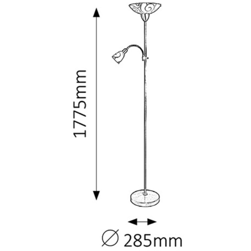 Rabalux - Stojací lampa 1xE27/100W + 1xE14/40W