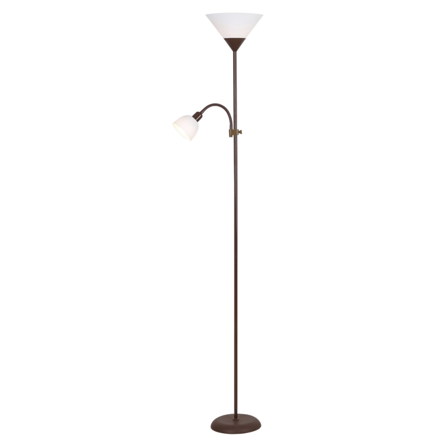 Rabalux - Stojací lampa 1xE27/100W+1xE14/25W/230V hnědá/bílá