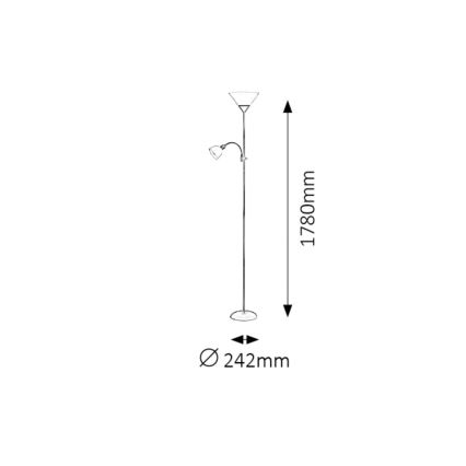 Rabalux - Stojací lampa 1xE27/100W+1xE14/25W/230V hnědá/bílá