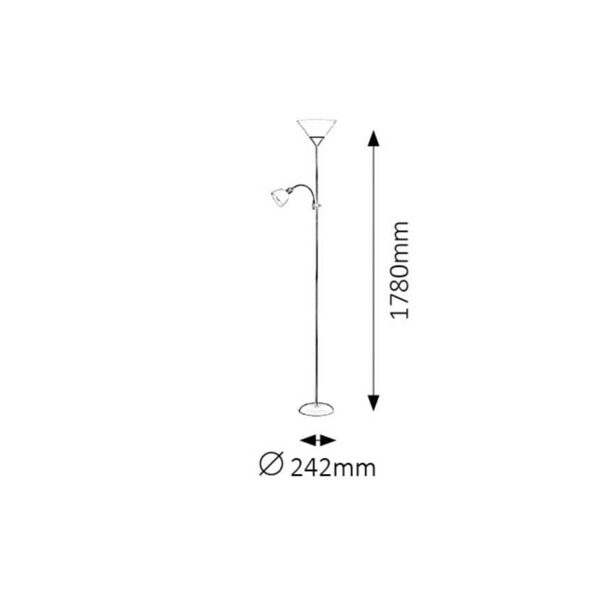 Rabalux - Stojací lampa 1xE27/100W+1xE14/25W/230V hnědá/bílá